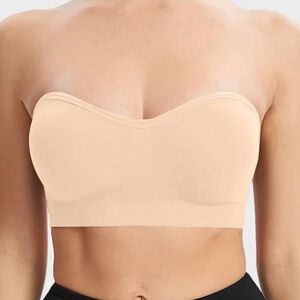 NWT SHECURVE Non-Slip Bandeau Seamless Wireless Strapless Bra Nude Size 2XL